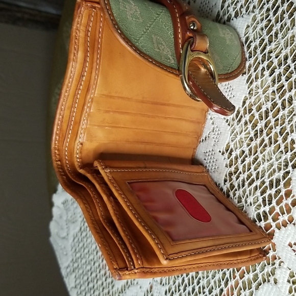 Vintage Dooney&Bourke mint green DB/brown leather wallet - Picture 4 of 8